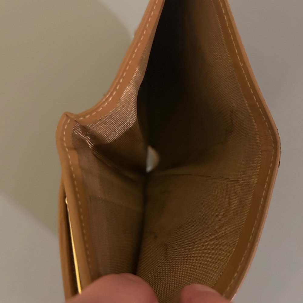 Authentic Celine Compact Kisslock Wallet, Vintage, Light Cognac Leather Trim - Picture 14 of 16